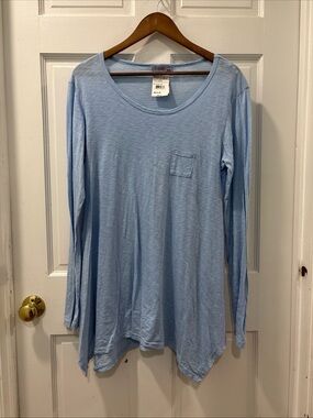 Fresh Produce Women’s Long Sleeve Vintage Slub Top Size Medium Blue Tide NWT